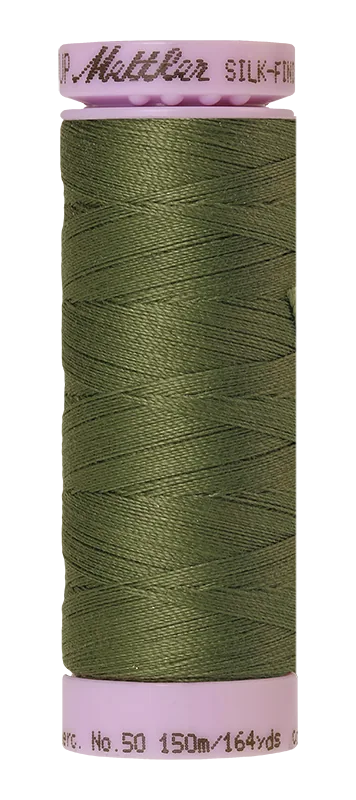 Fil de coton uni Mettler Silk-finish 50wt 164 vg/150 m, couleur « Seagrass »