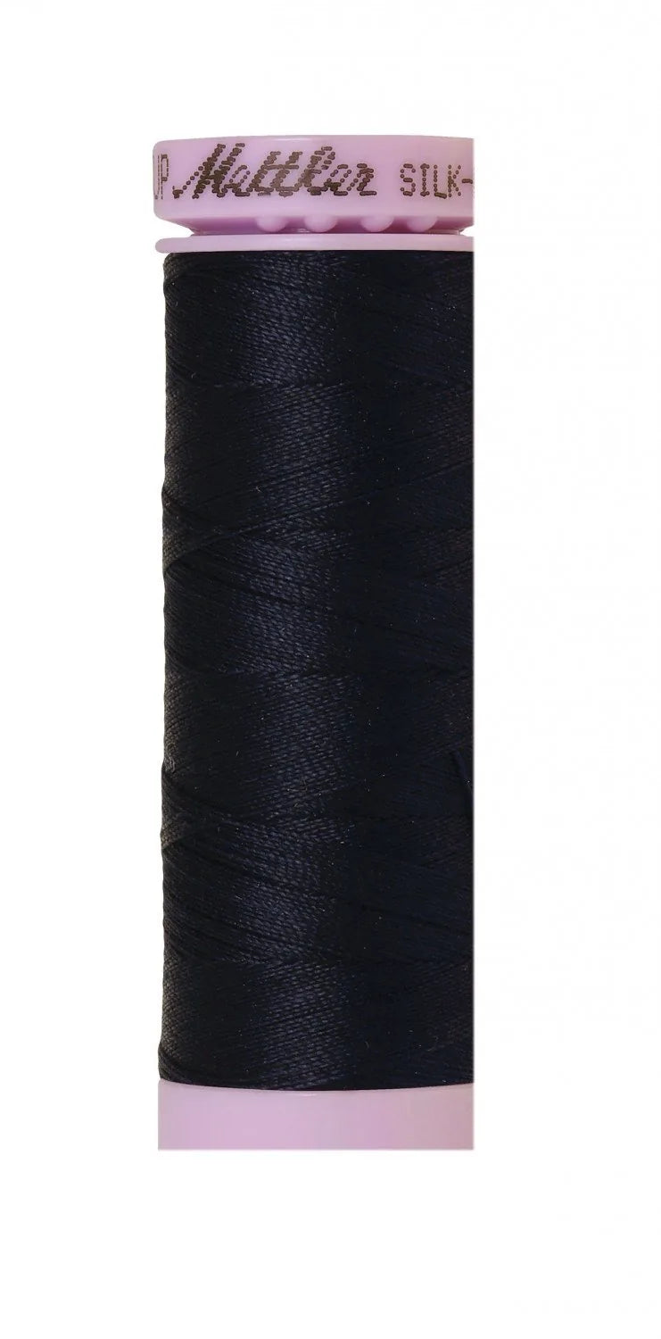 Fil de coton uni Mettler Silk-Finish 50wt 164 vg/150 m Bleu Foncé