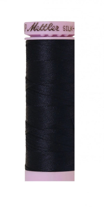 Fil de coton uni Mettler Silk-Finish 50wt 164 vg/150 m Bleu Foncé