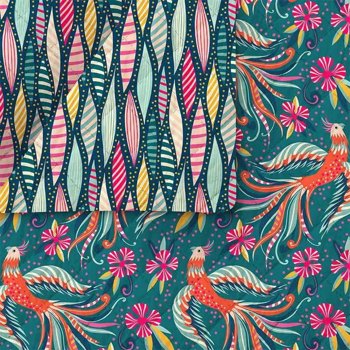 Tissu pré-matelassé Oiseaux du Paradis - 220-25632