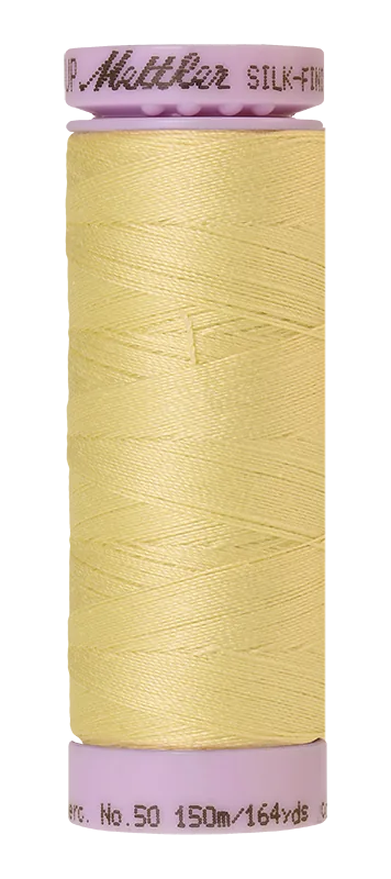 Mettler Silk-finish 50wt Solid Cotton Thread 164yd/150m Lemon Frost