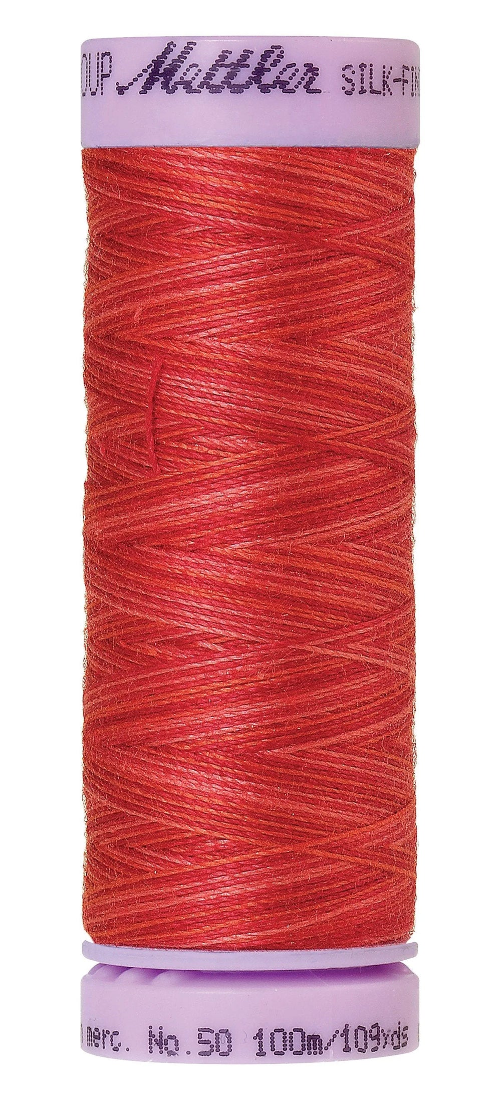 Fil de coton Mettler Silk-Finish 50wt Variegated 109 vg/100 m Fraise