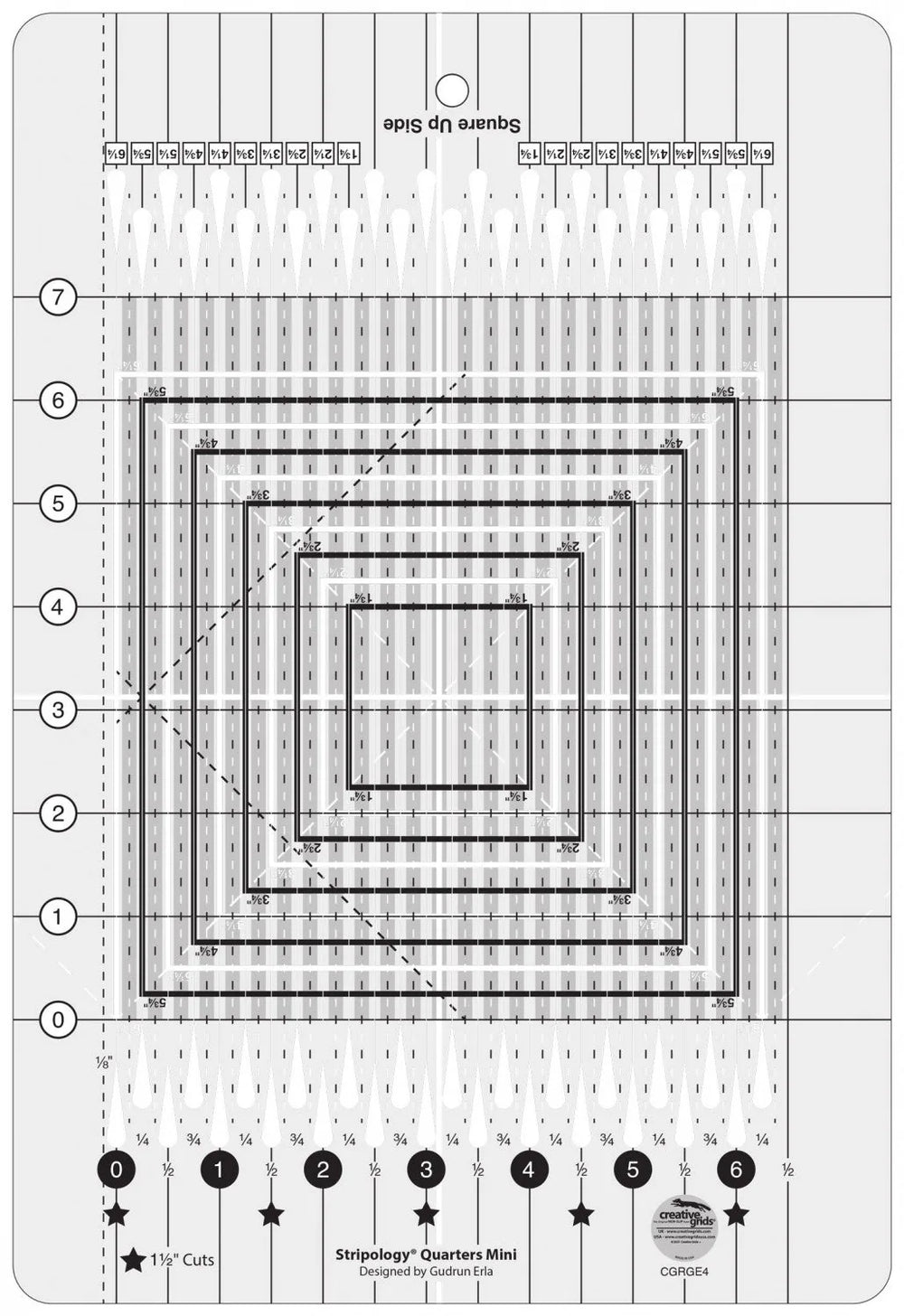 Creative Grids Stripology® Quarters Mini Règle à courtepointe