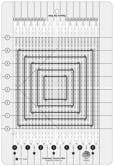 Creative Grids Stripology® Quarters Mini Règle à courtepointe