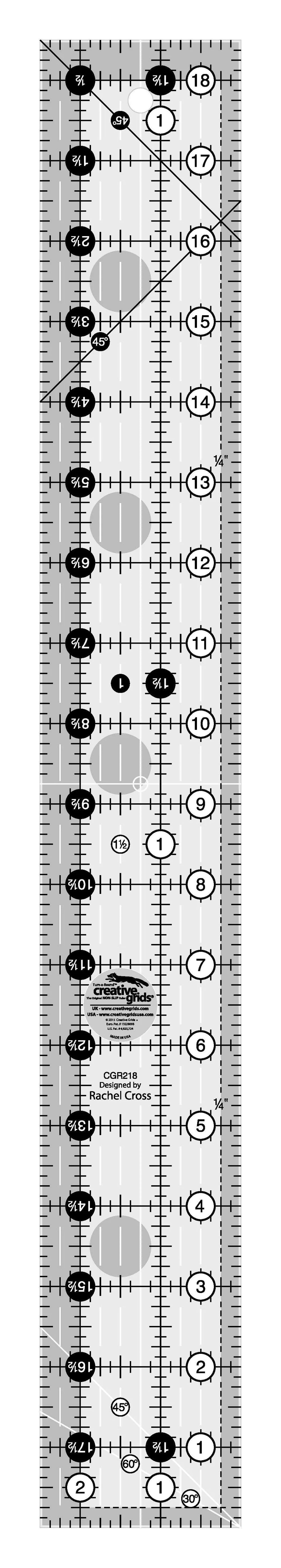 Creative Grids Règle Rectangulaire 2-1/2 po x 18-1/2 po