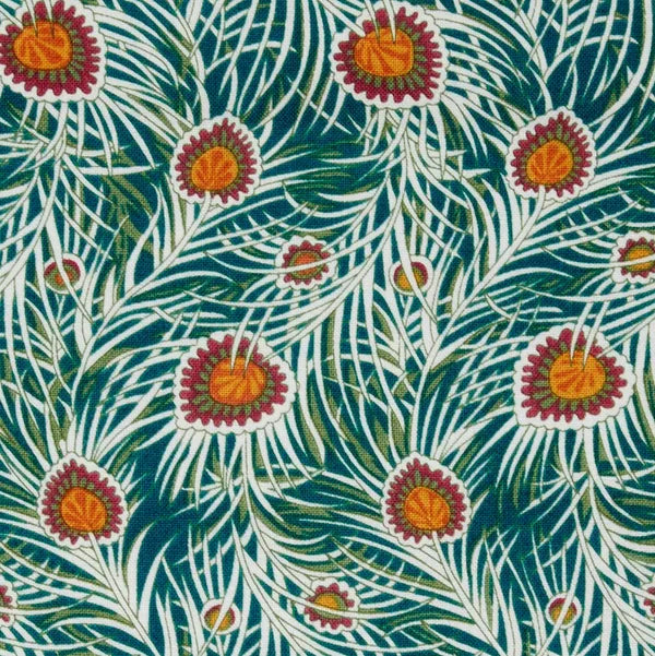Tissu Liberty of London - Pipers Peacock - Vert