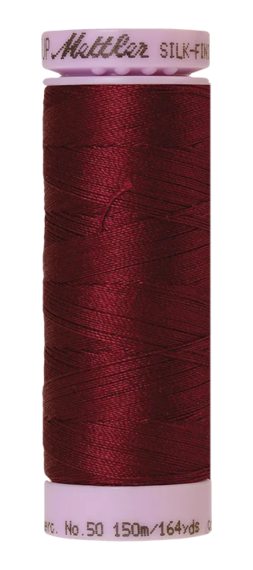 Fil de coton uni Mettler Silk-finish 50wt 164 vg/150 m Bordeaux