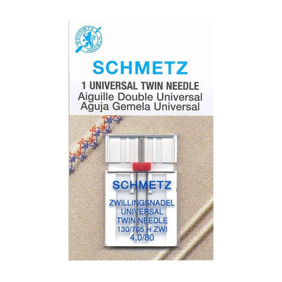 Aiguille Jumelee Universelle SCHMETZ #1794 sur carte - 80/12 - 4.0mm - 1 unité