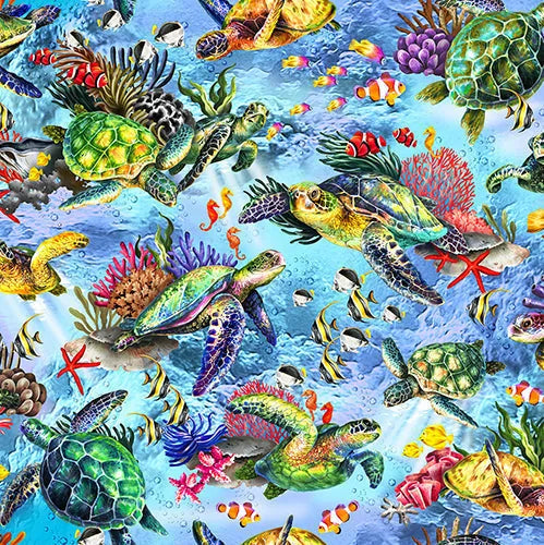Tissu Oasis - Les Tortues Marines du Coton "The Reef"