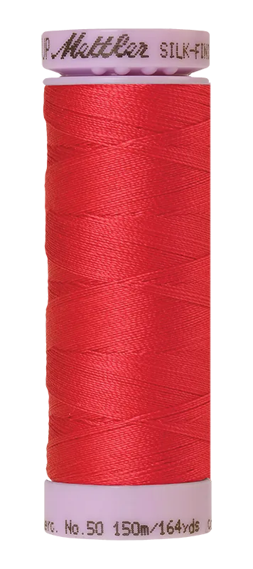 Fil de coton uni Mettler Silk-finish 50wt 164 vg/150 m Géranium
