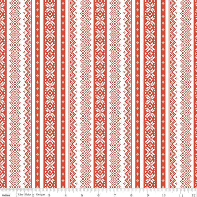 Riley Blake - Corinne Wells - Ski Hill - Sweater White/Red - C14773-WHITE