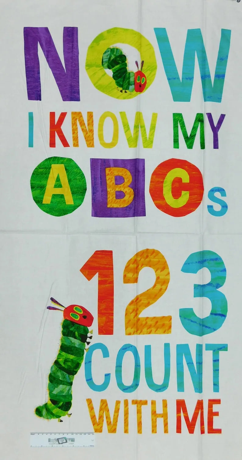 La Chenille qui Fait des Mille et un Bobos - L'ABC - Panneau de courtepointe ABC 123
