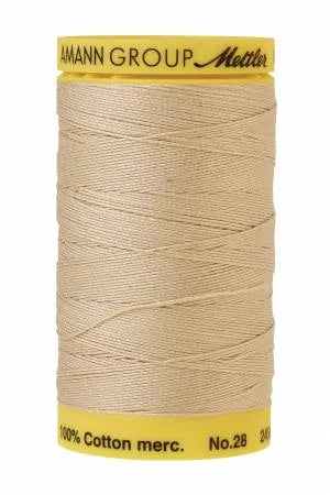 Mettler Silk-Finish 28wt Solid Cotton Thread 275YD Eggshell