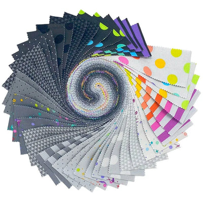 Tula Pink - Collection complète Graywork, rouleau de 2,5 po (40 pièces)