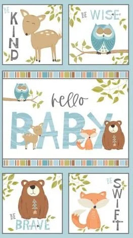 Panneau de courtepointe « Bonjour bébé » Winsome Critters
