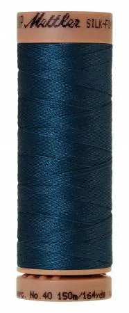 Fil de coton uni Mettler Silk-Finish 40wt 164 vg/150 m Bleu Tartan