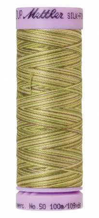 Fil de coton Mettler Silk-Finish 50wt panaché 109 vg/100 m Thé vert