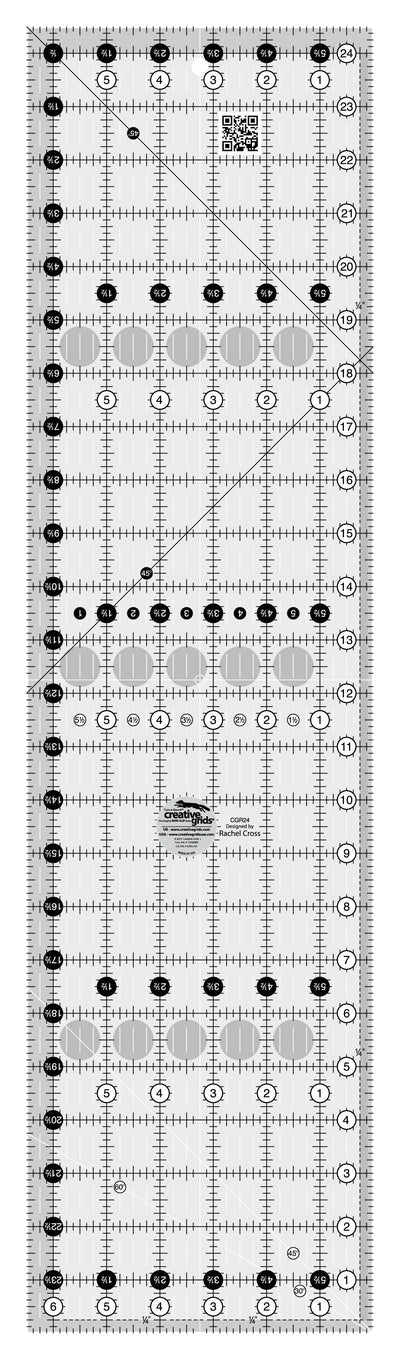Creative Grids Quilt Ruler 6-1/2in x 24-1/2in LEFT HAND
