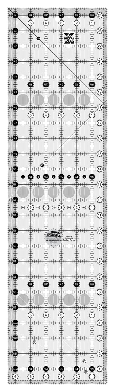 Creative Grids Quilt Ruler 6-1/2in x 24-1/2in LEFT HAND