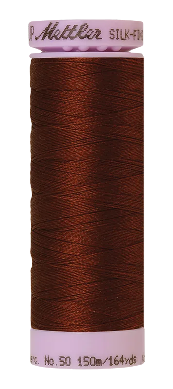 Mettler Silk-finish 50wt Solid Cotton Thread 164yd/150m Friar Brown