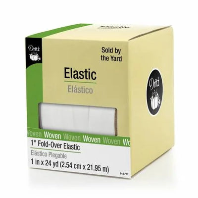 White Fold-Over Elastic 1 in