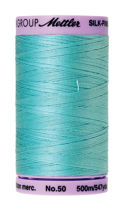 Mettler Silk-Finish 50wt Fil de Coton Uni 547 vg/500M Bleu Caraïbes