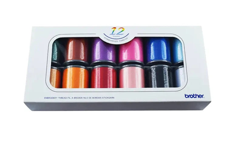 Ensemble de fils à broder Brother SAETTS 12 couleurs