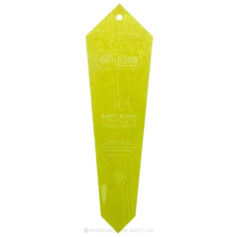 Gabarit "Burst Block" Missouri Star Man Sewing pour carrés de 10 pouces