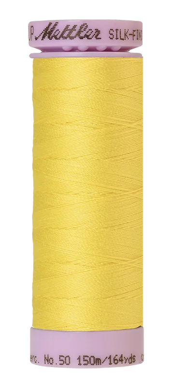 Mettler Silk-finish 50wt Solid Cotton Thread 164yd/150m Lemon Zest
