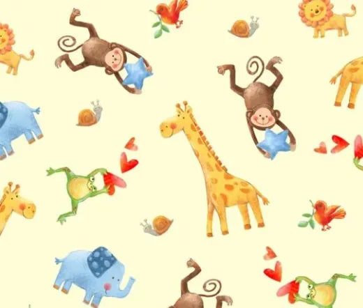 Wee Ones - Animaux de la jungle - Crème - OA594061