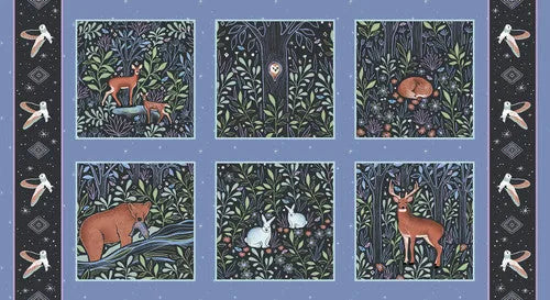 Woodland Magic - Ashley Satanosky - Periwinkle Magic Blocks Panel - 8005S-77