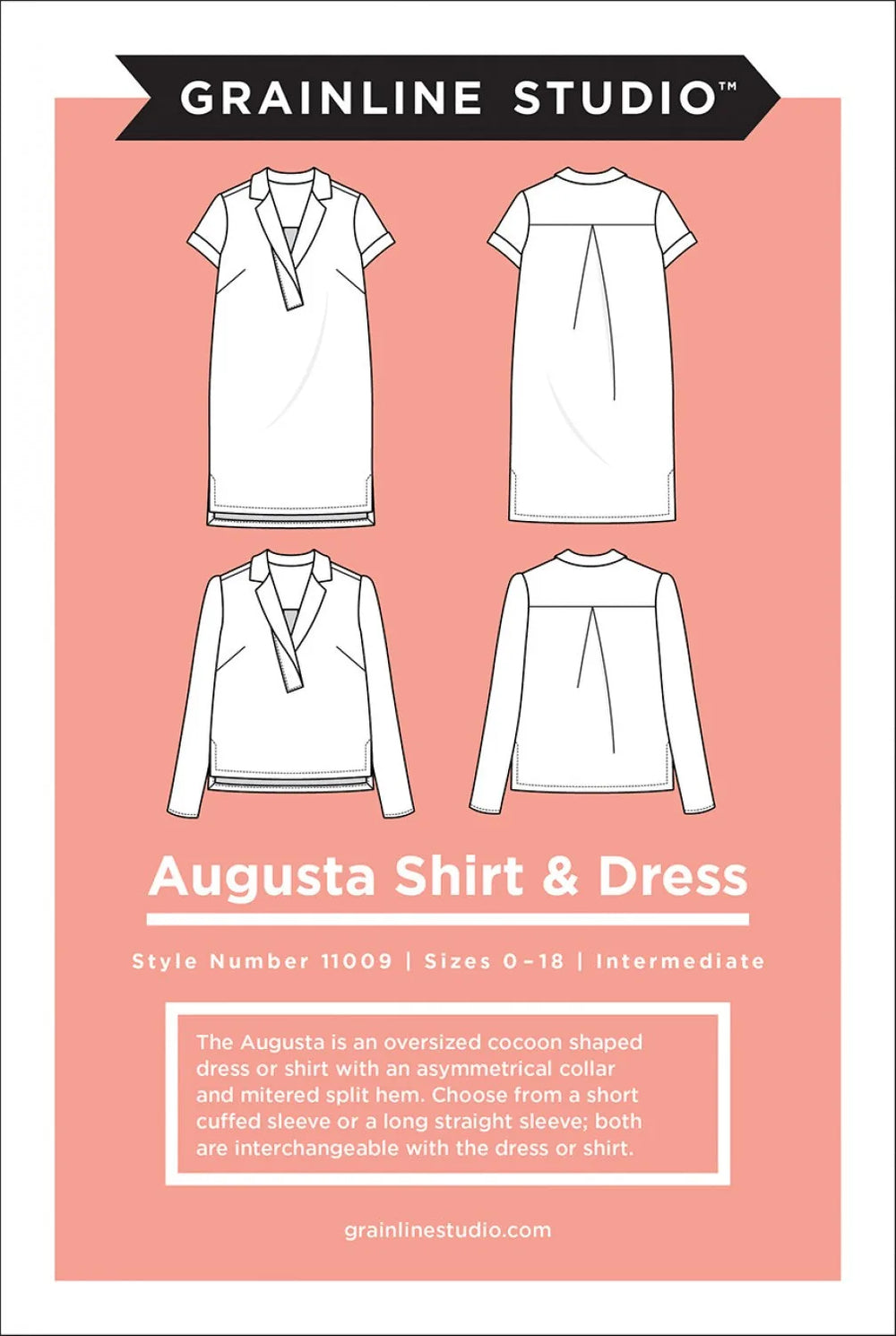 Augusta Chemise et Robe par Grainline Studio - Tailles 0 - 18 Bonnets B - C