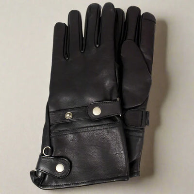 Gants de conduite pour hommes en cuir à manchette ouverte