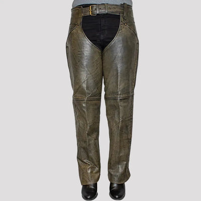Culottes en cuir brun délavé Open Road pour femmes