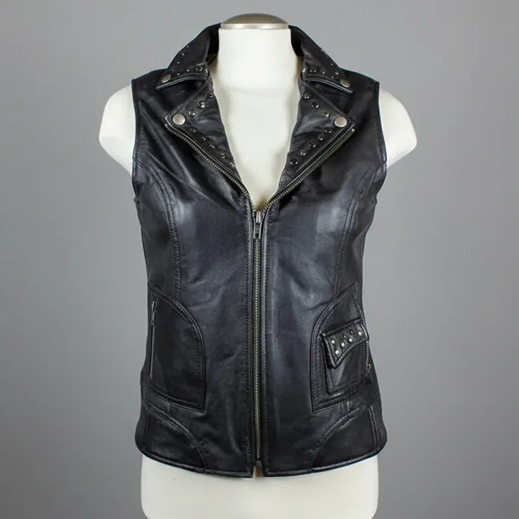 Open Road Women's Studded Leather Vest