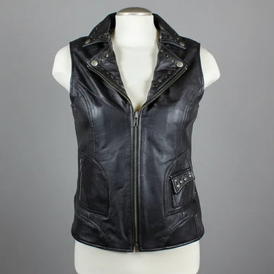 Gilet en cuir clouté pour femme Open Road