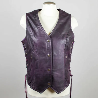 Veste en cuir à lacets latéraux pour femme Open Road