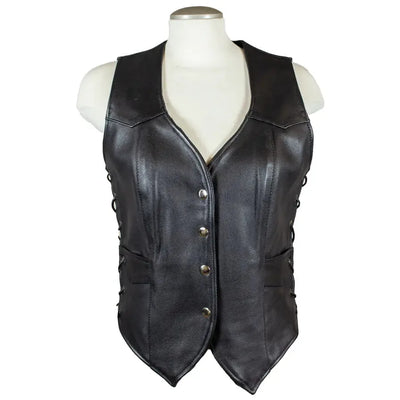 Gilet western en cuir pour femme