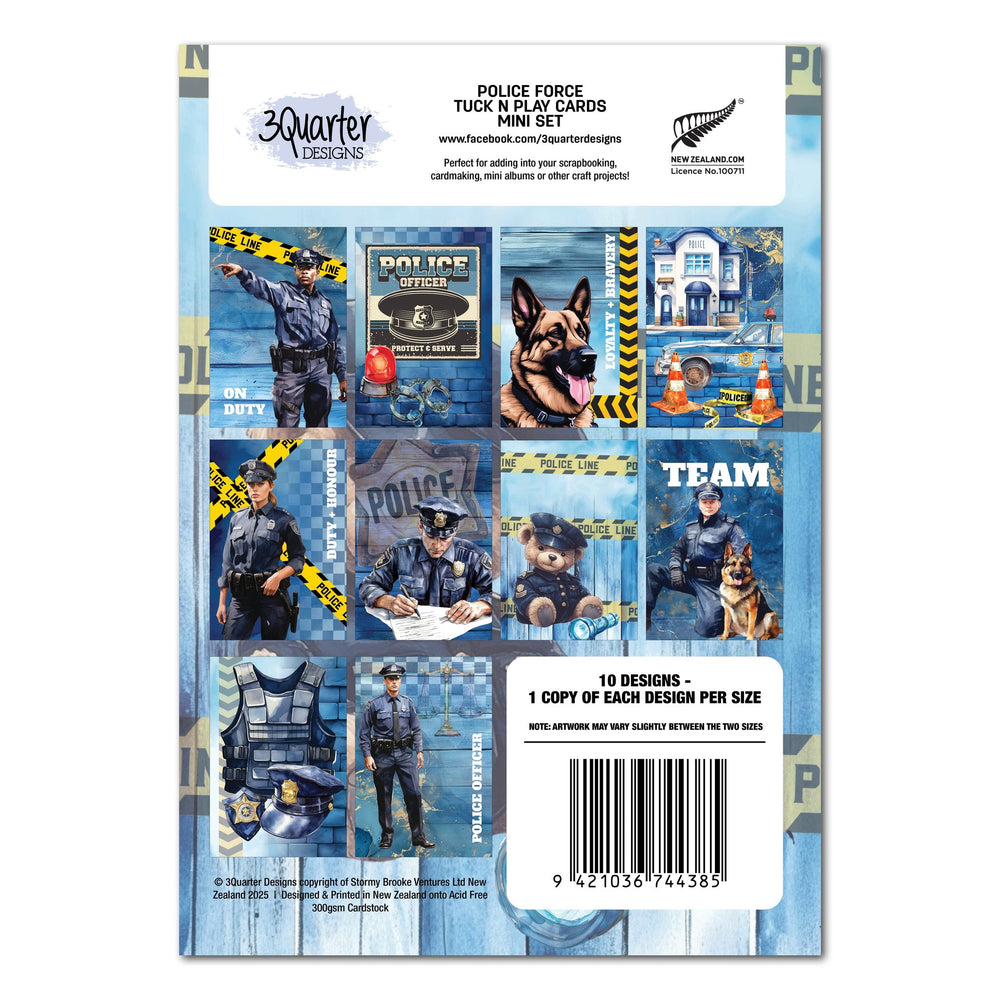 3 Quarter Designs Police Force Mini Tuck N Play Cards — Ecstasy Crafts