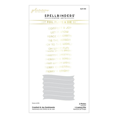 Comfort & Joy Sentiments Hot Foil Plate & Die Set from the Glimmer for the Holidays Collection