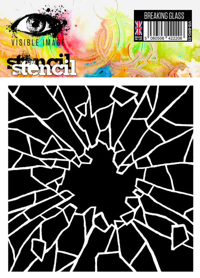 Visible Image Breaking Glass Stencil - 6 x 6