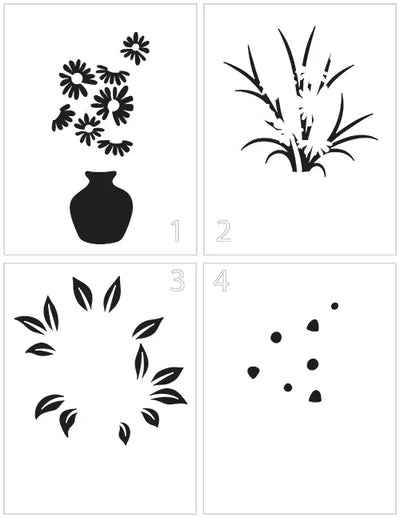 The Crafters Workshop Pochoir A2 Vase à Fleurs Superposé