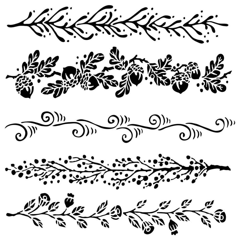 The Crafters Workshop 6x6 Stencil Fanciful Borders