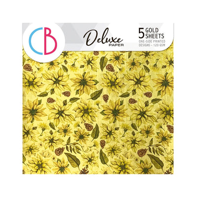 Papier Deluxe Scintillant Noël Or 6"x6" 5/Paquet