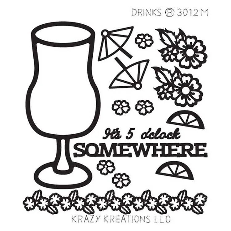 Krazy Kreations Sticker - Drinks — Ecstasy Crafts