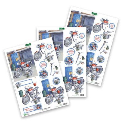 Découpage prédécoupé – Moto et outils (paquet de 3)