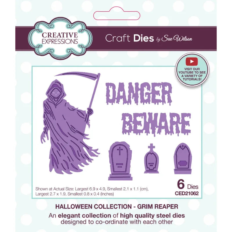 Creative Expressions Sue Wilson Halloween Grim Reaper Craft Die — Ecstasy Crafts