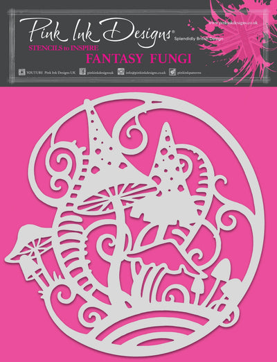 Pink Ink Designs Pochoir Fantaisie Champignons 8 po x 8 po