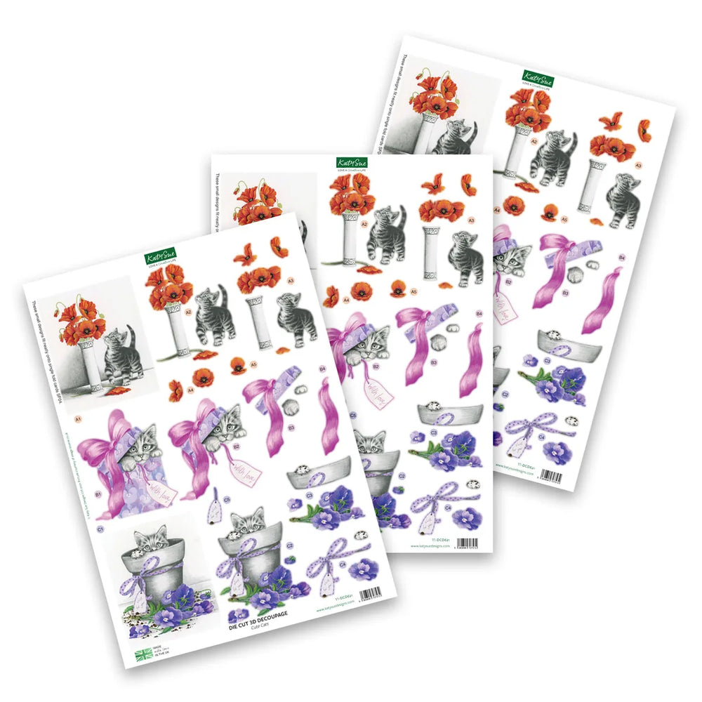Die Cut Decoupage – Cute Cats (Pack Of 3)