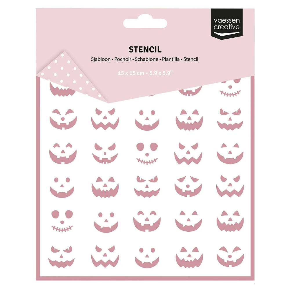 Vaessen Creative • Pochoir visages de citrouille 5,9x5,9 po